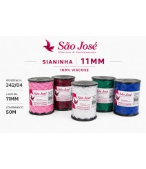 Sianinha 11mm São José Larga Rolo c/ 50mts Ref.342/04 – Diversas Cores