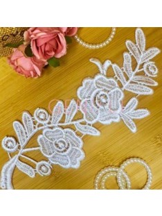 0068 APLIQUE BRANCO 23X8CM 01 PAR