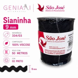 SIANINHA 9MM 02 PRETO 334/03 50MTS