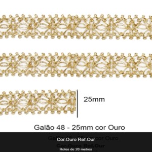 GALAO 048 OURO LARG:2,5CM 20METROS