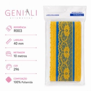 RENDA R003 40MM 10M 110 AMARELO OURO