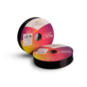 FITA DE CETIM N5 12 PRETO 22MM 50M