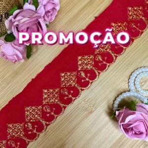 BORDADO LUREX 145/OURO VERMELHO 5,0CM
