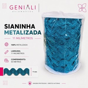 SIANINHA 11MM METAL 199 TURQUESA 50M CON