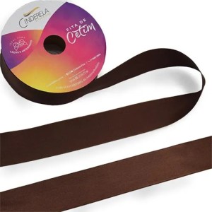 FITA DE CETIM 19 MARROM 22MM 50M