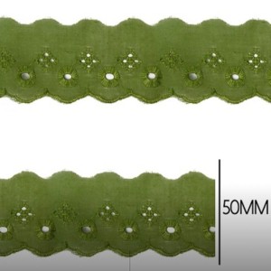 BORDADO LISO 254 VERDE OLIVA 5,0CM 13,7M
