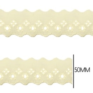 BORDADO LISO 296 CRU 5,0CM 13,7M