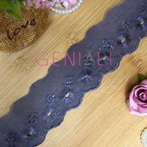 BORDADO LISO 307 CINZA 5,0CM 13,7M