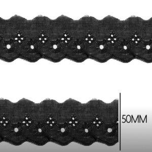 BORDADO LISO 310 PRETO 5,0CM 13,7M