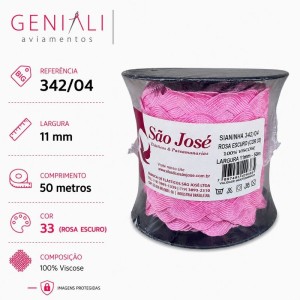 SIANINHA 11MM 33 ROSA ESCURO 342/04 50MT