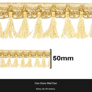 FRANJA METALIZADA 043 OURO 5CM 20M