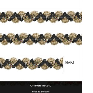 GALAO 49 310 PRETO LARG:12MM 20M