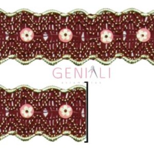 GALAO 50 527 VINHO/OURO LARG:2,5CM 20M