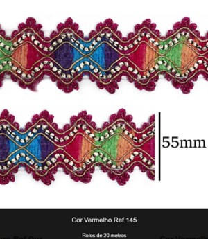 GALAO 58 VERMELHO/MULTICOLOR LARG:5,5CM