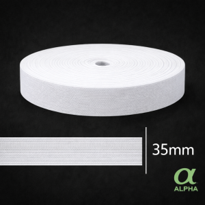 ELASTICO 35MM 25METROS BRANCO - ALPHA