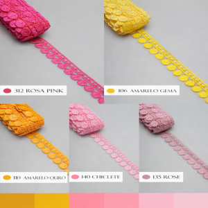 Renda Guipir CHL005 2,0cm 13,70 Metros- diversas cores.