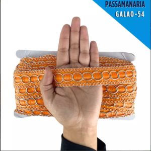 GALAO 85 523 LARANJA/PRATA LARG:3CM 20M