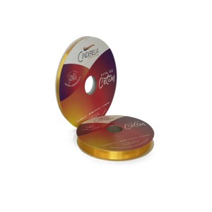 FITA DE CETIM N2 5 AMARELO OURO 10MM 50M