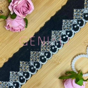 BORDADO LUREX PRATA/PRETO 5,0CM