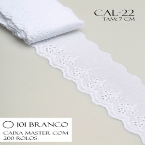 BORDADO CAL22 7,0CM 100%ALGODAO
