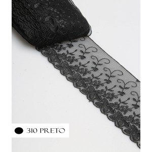 TULE CRL03 310 PRETO LARG: 8.0CM
