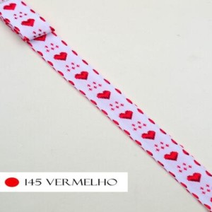 GALAO CORACAO 145 VERMELHO 1,7CM 10M