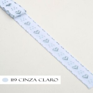 GALAO CORACAO 119 CINZA CLARO 1,7CM 10M