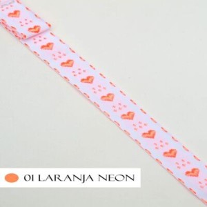 GALAO CORACAO 01 LARANJA NEON 1,7CM 10M