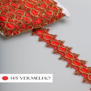 GALAO 86 145 VERMELHO OURO LARG:5,0CM