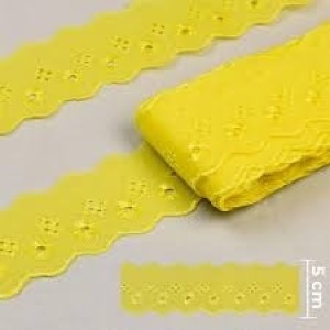 BORDADO LISO 106 CANARIO 5CM 13.7M