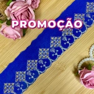 BORDADO LUREX 207/PRATA AZUL ROYAL 5,0CM