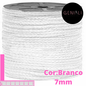 CORDAO P10 POLIESTER BRANCO 7MM 50METROS