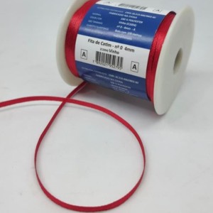 FITA DE CETIM MANTOVANI 4MM VERMELHO