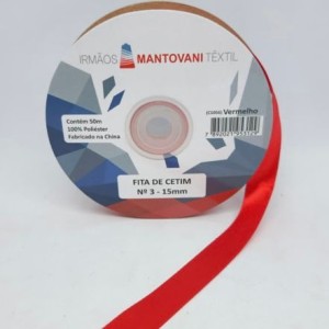 FITA DE CETIM MANTOVANI 15MM VERMELHO