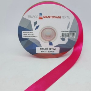 FITA DE CETIM MANTOVANI 22MM PINK