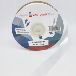 FITA DE CETIM MANTOVANI 22MM BRANCO