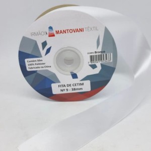 FITA DE CETIM MANTOVANI 38MM BRANCO