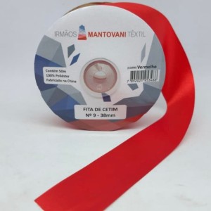 FITA DE CETIM MANTOVANI 38MM VERMELHO