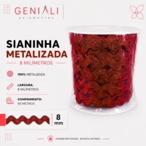 SIANINHA 8MM METAL 145 VERMELHO CONE 50M