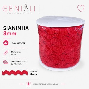 SIANINHA 8MM 145 VERMELHO 50M CONE