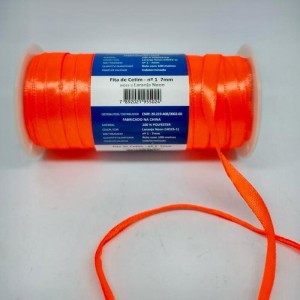 FITA CETIM N1 7MM 100M LARANJA NEON MANT
