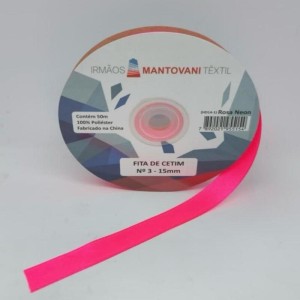 FITA CETIM N3 15MM 50M ROSA NEON MANT