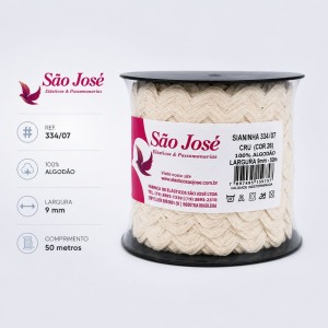 SIANINHA DE ALGODAO CRU 334/07 9MM 50M
