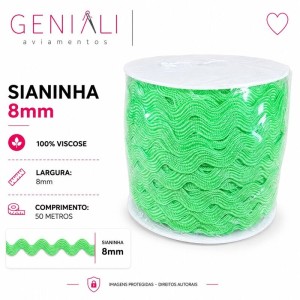 SIANINHA 8MM 225 VERDE LIMAO 50M CONE