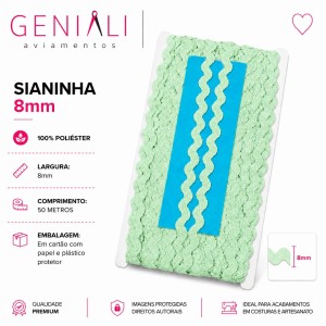 SIANINHA 8MM 238 VERDE AGUA 50M - NYBC