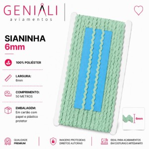 SIANINHA 6MM 238 VERDE AGUA 50M - NYBC
