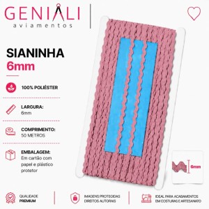 SIANINHA 6MM 135 ROSE 50M - NYBC