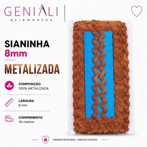 SIANINHA 8MM METALIZADA 523 COBRE 50M
